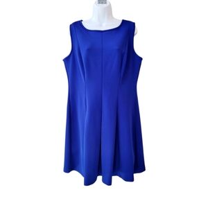 AMERICAN LIVING Blue Sleeveless Fit Flare Dress Size 18
